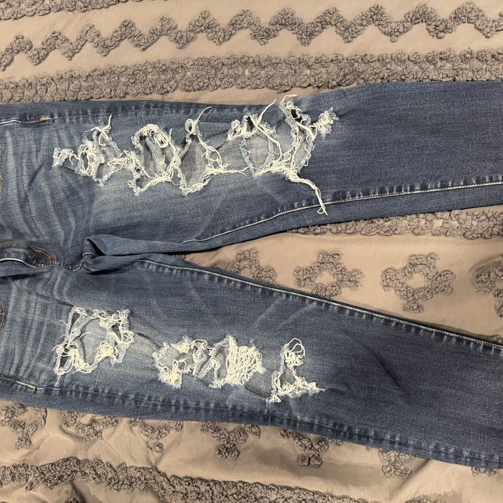 American Eagle Outfitters Ripped Blue Jeggings